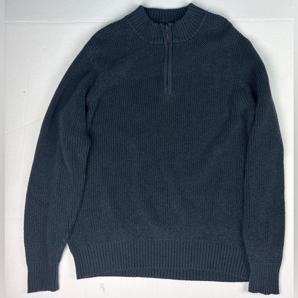 RedHead Men 2XL Sweater Navy Blue Collar Zip Collared Preppy Casual Winter Warm